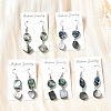 Brass Abalone Shell Black shell Dangle Earrings EJEW-D313-01P-1