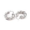 Brass Twist Rope Shape Hoop Earrings for Women EJEW-F303-07P-2