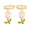 Valentine's Day Brass Clear Cubic Zirconia Cuff Earrings EJEW-Z164-09G-6