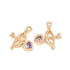 Brass Pave Cubic Zirconia Pendants KK-L261-18G-01-2