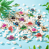 24Pcs 6 Colors Alloy Enamel Connector Charms ENAM-TA0001-58-11