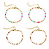 2 Colors Bohemian Dyed Natural Shell Heishi Beaded Bracelet Sets MF5991-8-1