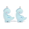 Flocking Opaque Resin Pendants RESI-P053-03F-P-1