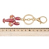 Lobster Shape Alloy Enamel & Rhinestone Pendant Keychain KEYC-P022-01G-4
