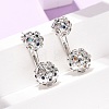 Brass Micro Pave Cubic Zirconia Stud Earrings EJEW-D351-13P-01-4