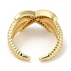 Rack Plating Brass Micro Pave Cubic Zirconia Cuff Finger Rings for Women RJEW-C114-15C-G-3