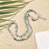 Natural Green Aventurine Chip Beaded Necklaces for Men Women NJEW-G159-01G-3