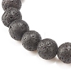 Natural Lava Rock Stretch Bracelet with Alloy Starfish BJEW-JB08192-05-5