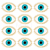 12Pcs Evil Eye Enamel Pin JEWB-FH0002-98-1