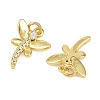 Brass Micro Pave Clear Cubic Zirconia Charms KK-D218-26G-04-2