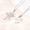 304 Stainless Steel Flower Pendant Cable Chain Necklaces for Men Women NJEW-K308-05G-P-2