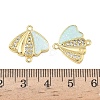 Brass Micro Pave Clear Cubic Zirconia Shell Shape Links KK-L256-32G-3