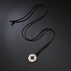 Adjustable Alloy Cut Out Octagonal Compass Pendant Waxed Cord Necklaces for Men WG02E74-02-1