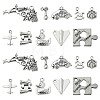 100Pcs 10 Styles Tibetan Style Alloy Pendants TIBEP-CJ0002-62-1