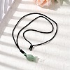 Natural Mixed Stone Fish Pendant Black Nylon Cord Necklaces NJEW-G185-01-5