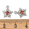 Flower Brass Micro Pave Cubic Zirconia Pendants KK-N254-102P-02-3