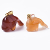 Natural Agate Pendants G-R459-015B-3