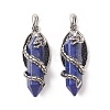 Natural Lapis Lazuli Pointed Pendants G-C051-01A-2