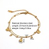 Summer Beach 304 Stainless Steel Shell Shape Charm 2-Strand Anklets for Women WGA5262-01-2
