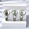Natural Peridot & Brass Cuff Rings for Women RJEW-G374-01P-09-1