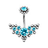 316L Surgical Stainless Steel Cubic Zirconia Wing 15 Gauge Belly Button Rings WG4371E-05-1