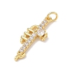 Brass Micro Pave Clear Cubic Zirconia Pendants KK-D289-01G-12-2