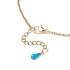 304 Stainless Steel Enamel Colorful Teardrop Tassel Bib Necklaces for Women NJEW-JN05769-5