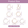 Kissitty 7 Pairs 7 Style Resin Pearl Beaded C-shape & Ring Dangle Stud Earrings FIND-KS0001-16-10