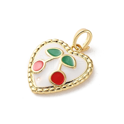 Brass Enamel Pendants KK-P320-09D-G-1