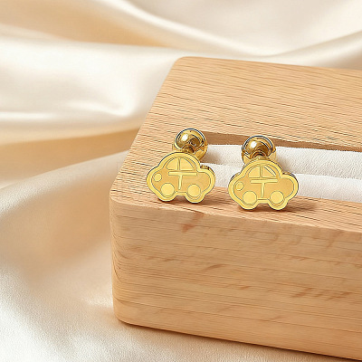 304 Stainless Steel Stud Earrings WGC3500-08-1