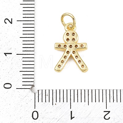 Brass Micro Pave Clear Cubic Zirconia Pendants KK-D258-40G-05-1