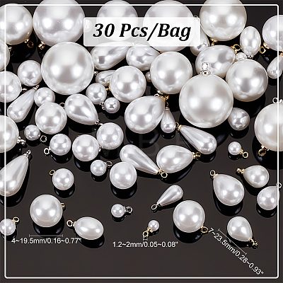 ABS Plastic Imitation Pearls Pendants KY-WH0046-69-1