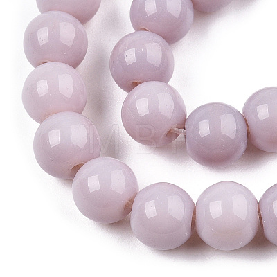 Opaque Solid Color Glass Beads Strands X-GLAA-T032-P8mm-07-1