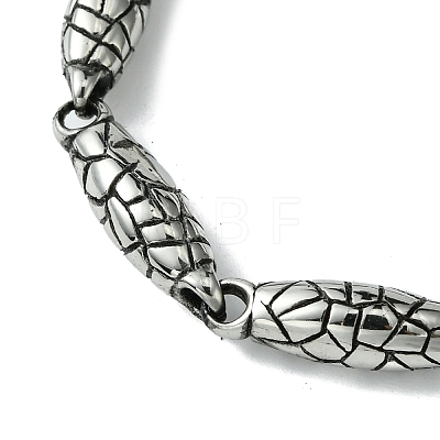 304 Stainless Steel Snake Skin Link Chain Bracelets for Women Men BJEW-C063-01AS-1