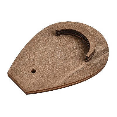 Teardrop Shape Wood Slant Back Single Bracelet Display Stands ODIS-K004-05-1