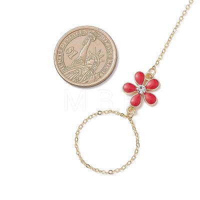 Alloy Enamel Flower Link Ring Bracelets BJEW-JB13261-1