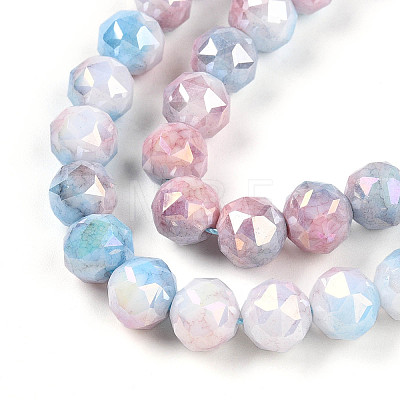 Electroplate Glass Beads Strands X-GLAA-N010-8mm-04-1