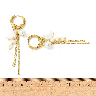 Natural Freshwater Shell Hoop Earrings EJEW-JE07145-02-1