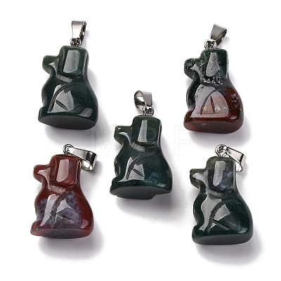 Natural Indian Agate Pendants G-B127-07P-07-1