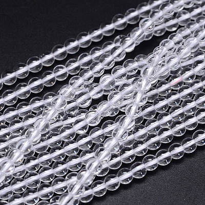 Round Natural Grade AA Quartz Crystal Beads Strands LS-G-H1648-6mm-01N-AA-1
