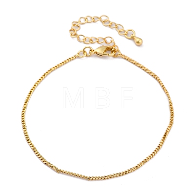 Adjustable Rack Plating Brass Curb Chain Bracelets for Women BJEW-G735-18G-1