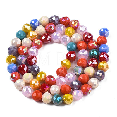 Electroplate Glass Beads Strands EGLA-Q125-012B-01-1