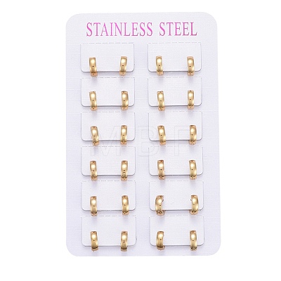 304 Stainless Steel Huggie Hoop Earrings EJEW-L252-043C-G-1