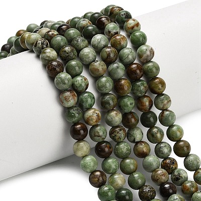 Natural Green Opal Beads Strands G-L642-B14-6mm-1
