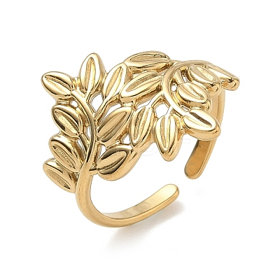 304 Stainless Steel Cuff Open Rings for Women RJEW-L341-02D-G-1