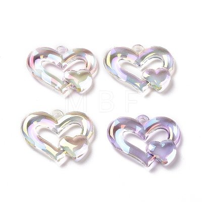 UV Plating Rainbow Iridescent Acrylic Pendant PACR-H001-09-1