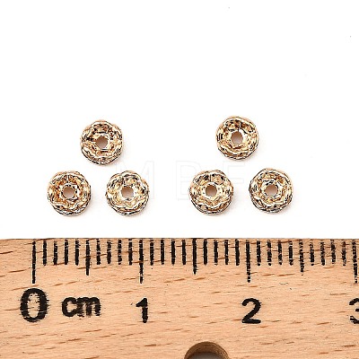 Brass Rhinestone Spacer Beads RB-A014-L4mm-01LG-NF-1