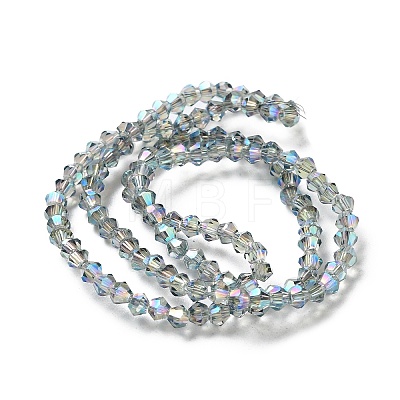 1 Strand Faceted Bicone Full Plated Glass Beads Strands X-EGLA-J026-3mm-F10-1