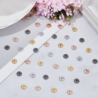 SUPERFINDINGS 80Pcs 4 Colors Brass Spacer Beads KK-FH0004-12-1