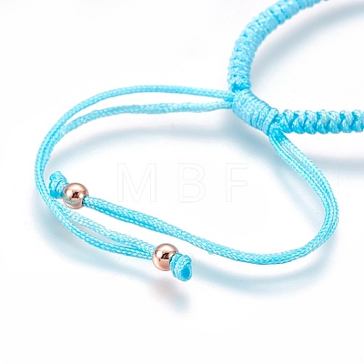 Nylon Cord Braided Bead Bracelets Making BJEW-F360-FRG17-1